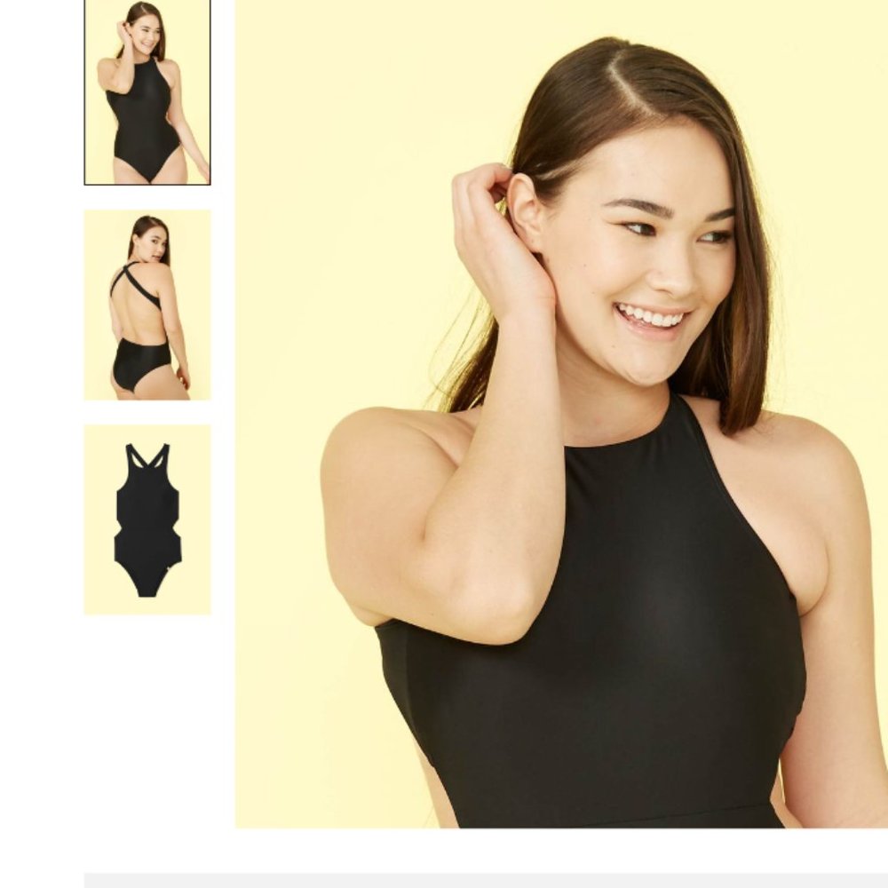 SUMMERSALT The Horizon Cutout One Piece Bathing Suit in Black Size 8